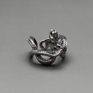 Stunning adjustable silver snake ring size 8